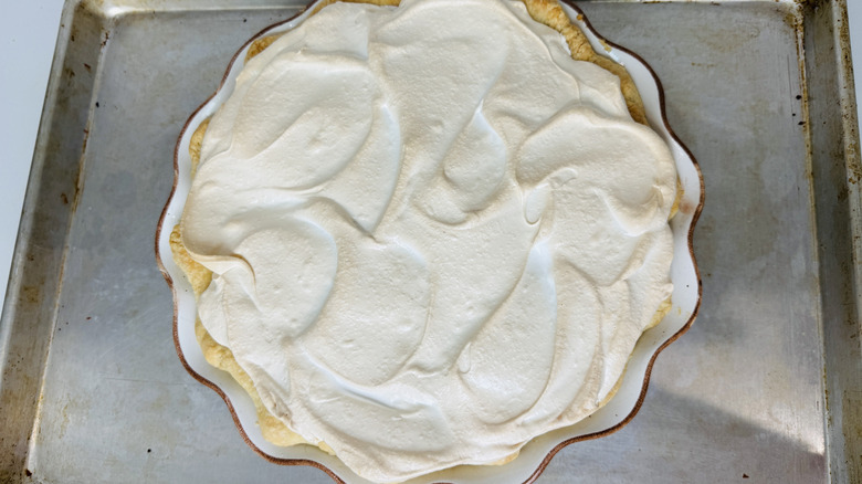 Baked sour cream raisin pie