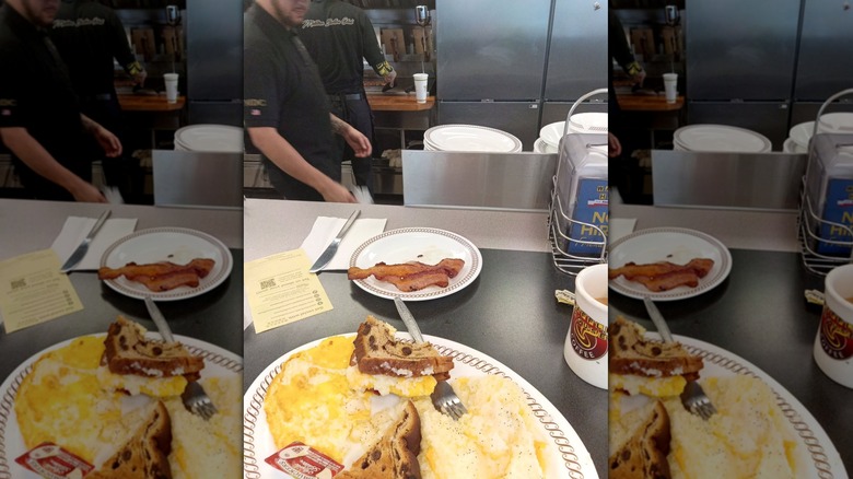 Cooks and food at Waffle House