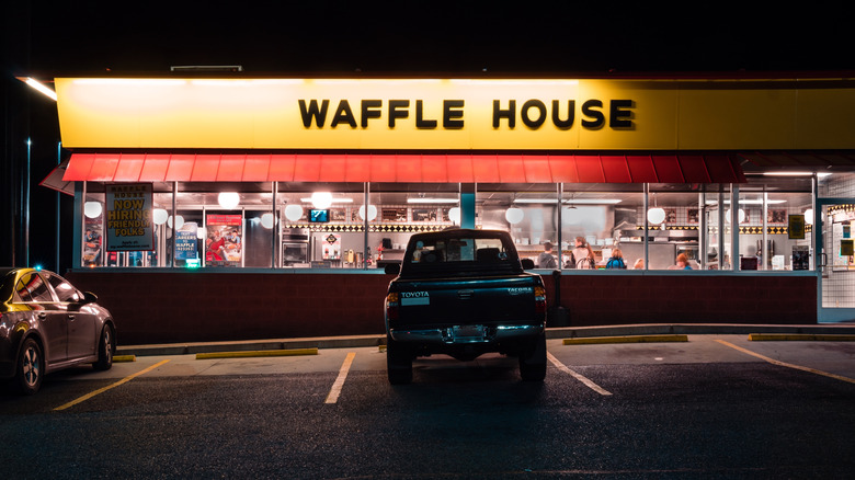 Waffle House exterior at night