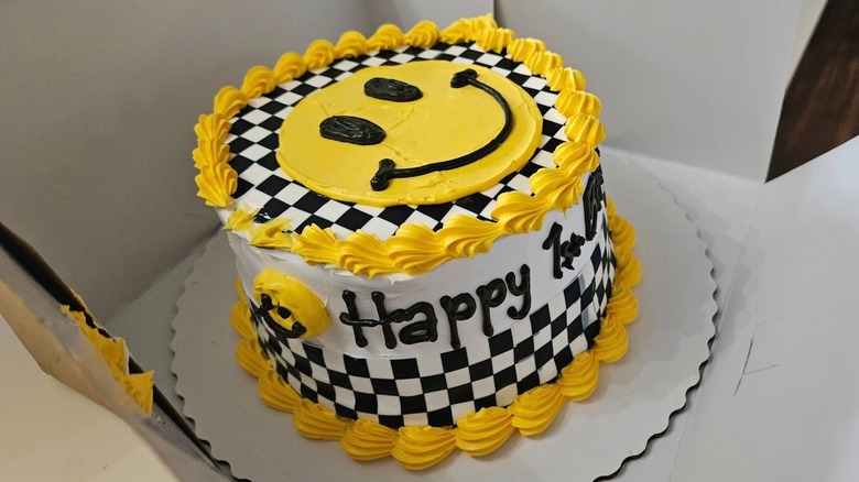 Walmart happy face smash cake