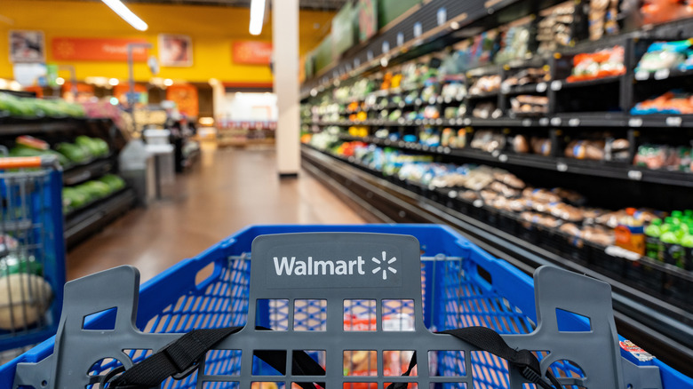 Walmart cart in produce section