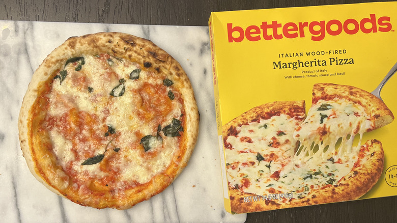 Bettergoods Italian Wood-Fired Margherita Pizza on a serving platter.