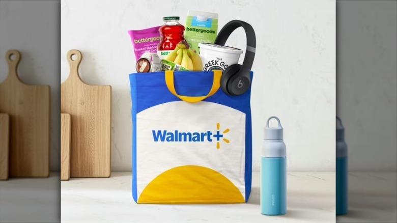 Walmart food delivery bag in kitchen