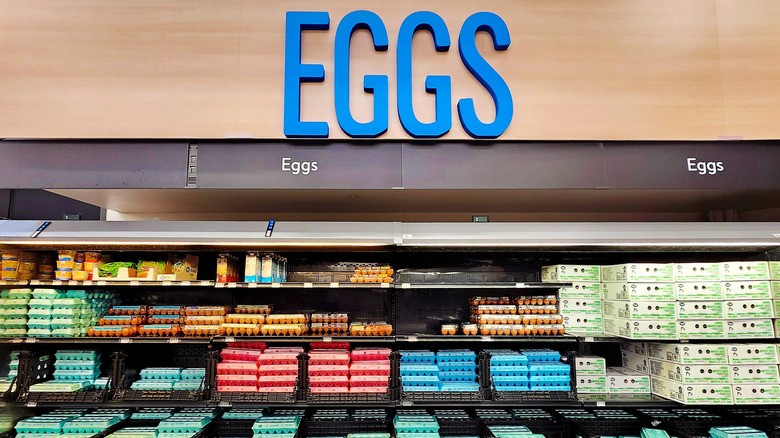 The egg section at a Walmart store