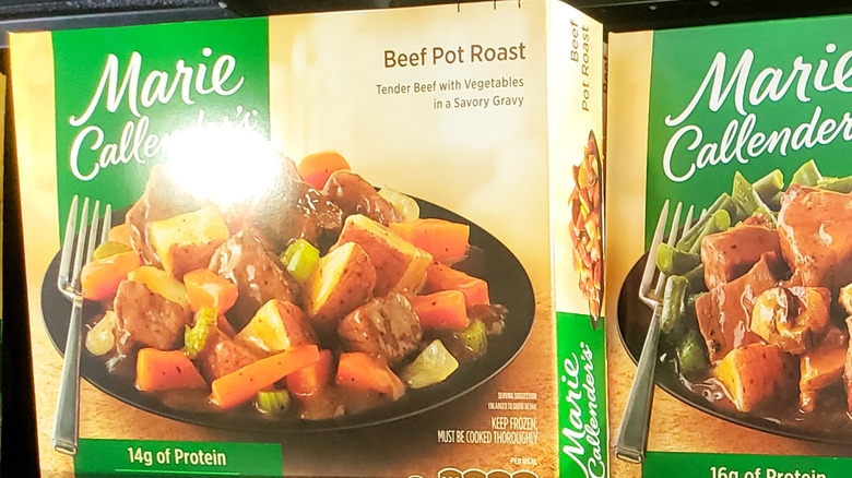 box of Marie callender's beef pot roast