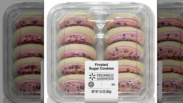 Package of 10 Freshness Guaranteed pink frosted sugar cookies with sprinkles