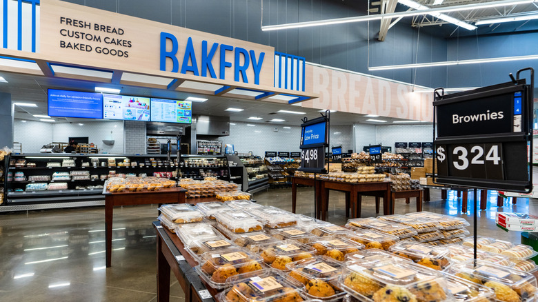 Walmart bakery with muffin display in the foreground