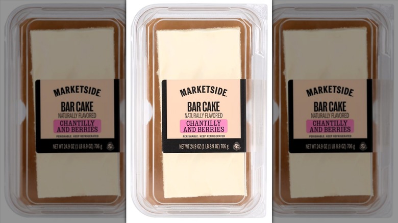 Package of Marketside chantilly and berries bar cake