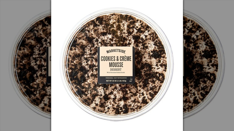Tub of Marketside cookies 'n cream whipped mousse dessert