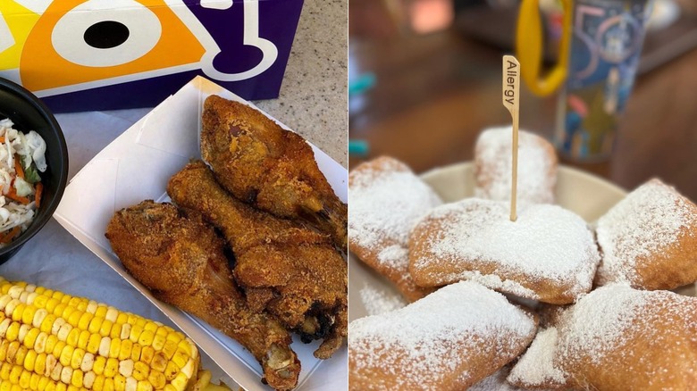 chicken from The Poultry Palace in Disneyland and gluten-free beignets from Disney World