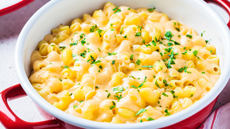 Pot of mac and cheese