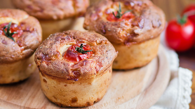 plate of savory tomato muffins