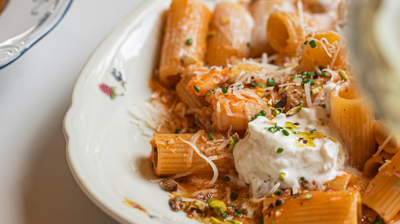 pasta made with burrata