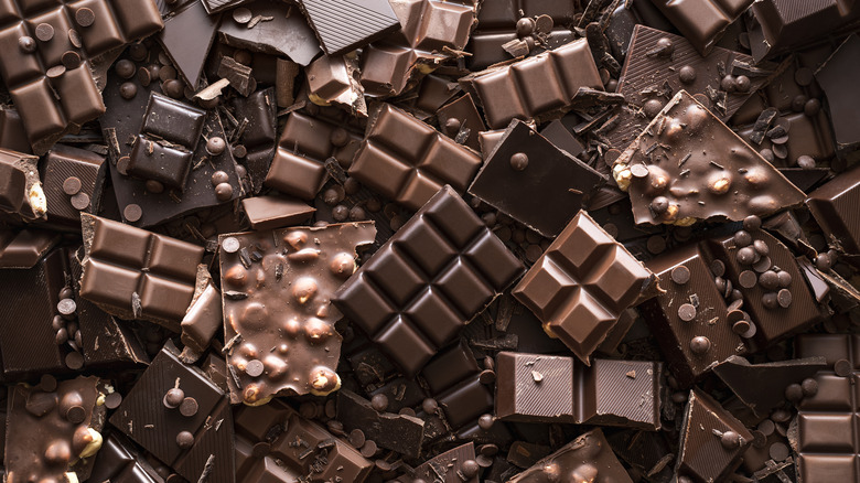 Pile of chocolate varieties 
