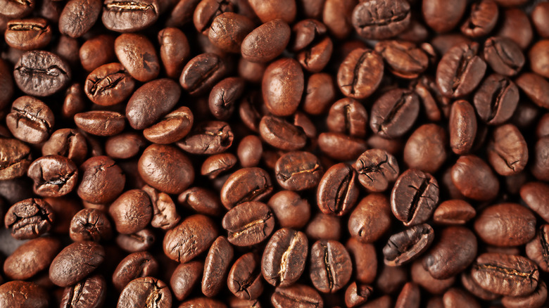 A pile of coffee beans