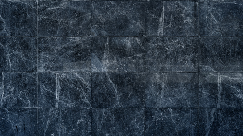 Dark blue marble tiles