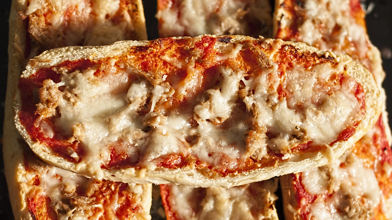 Cheesy French bread pizza.