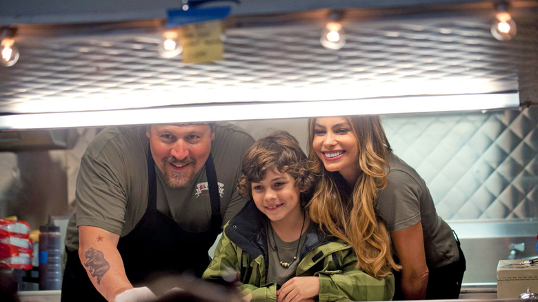 the cast of Chef in a food truck