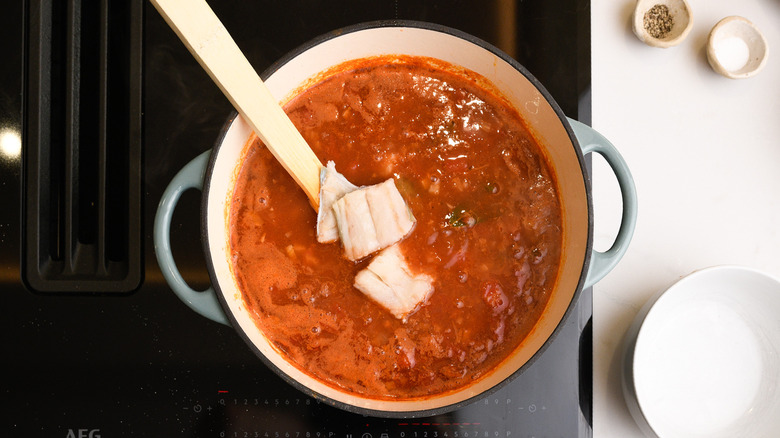 Tomato stew with cod