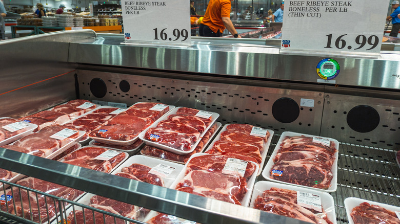 Meat section at Costco.