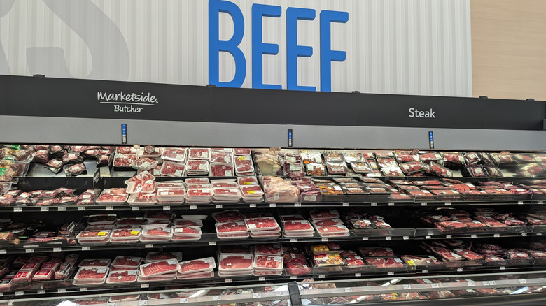 Beef section at a Walmart