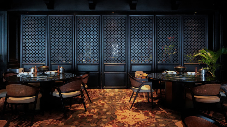 An elegant restaurant dining room