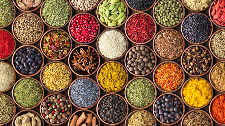 selection of spices and seasonings