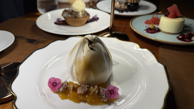 Baked Alaska on a table in Delmonico's