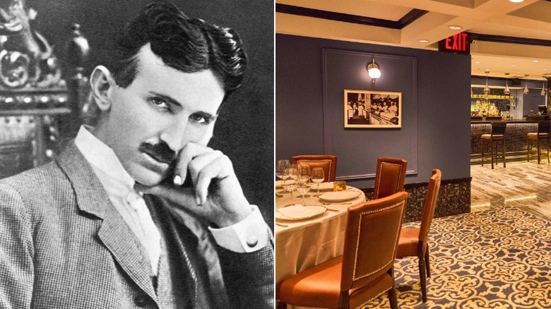 Nikola Tesla and the Quarters room named after him at Delmonico's