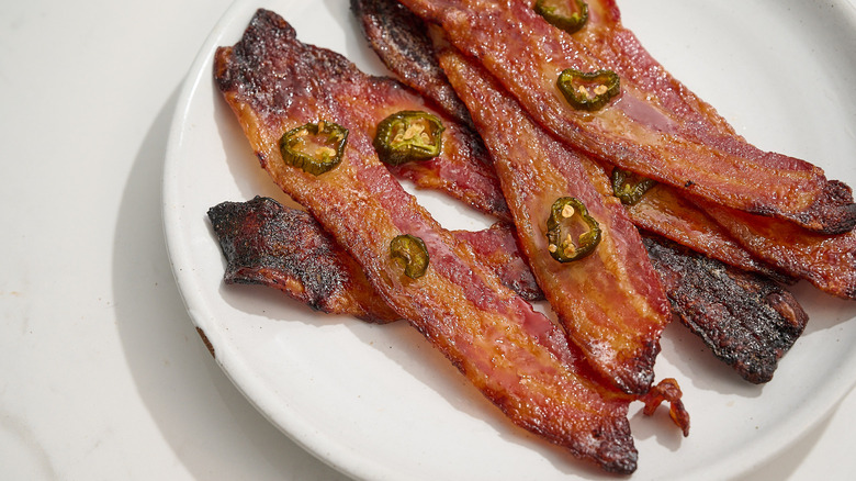 Cowboy bacon piled on a plate