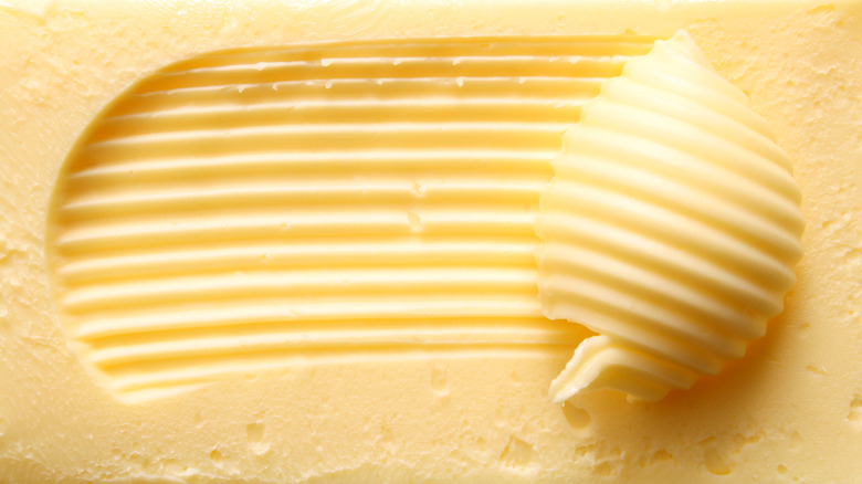 swipe of butter close up
