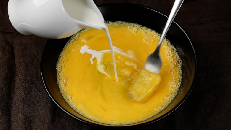 Mixing Eggs for an Omelet