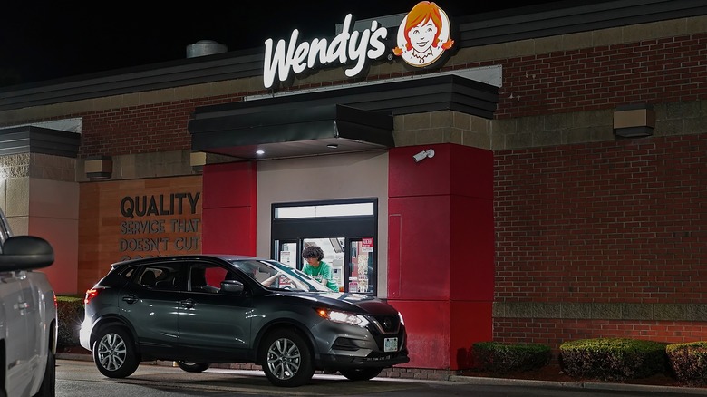 Wendy's drive thru at night