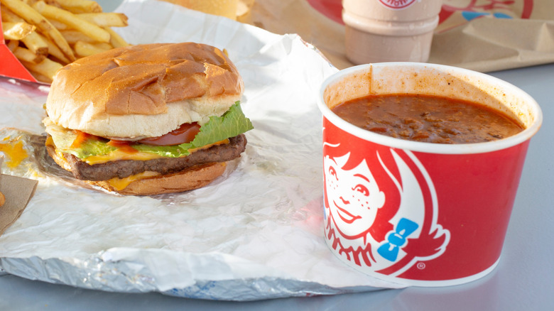 A side of Wendy's chili as part of a meal