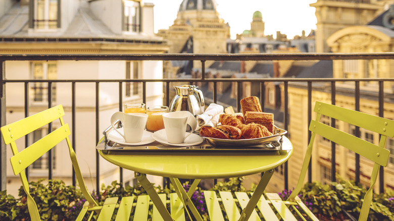 Breakfast table in Paris