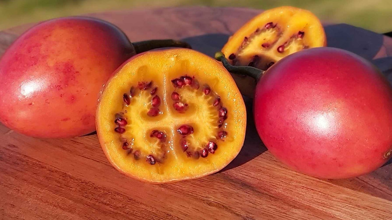 Tamarillo on table