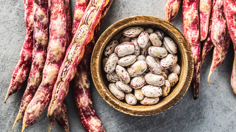 Bowl of cranberry beans
