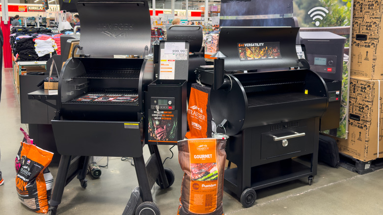 Traeger grills on display at Costco
