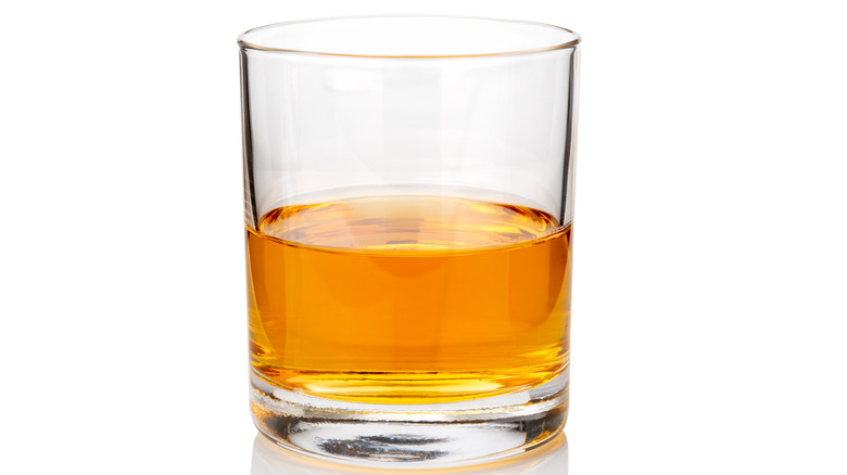 a glass of bourbon
