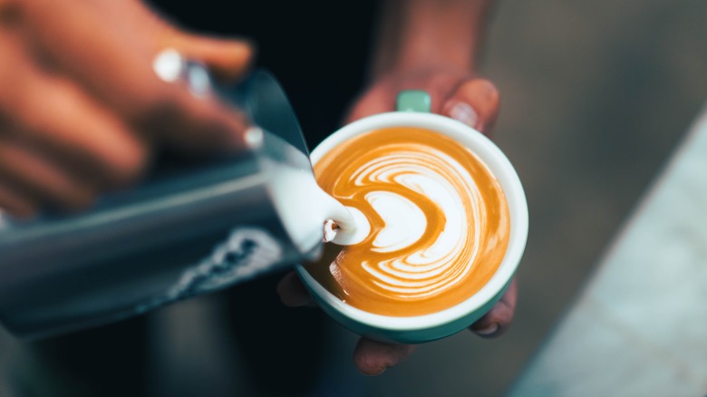 Close-up of latte art