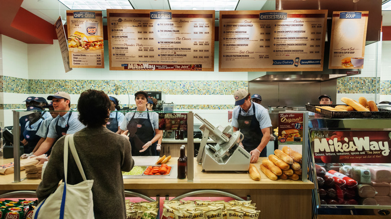 Employees working in a standard Jersey Mike's
