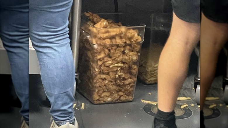 Bucket of chicken from Raising Cane's that is allegedly food waste