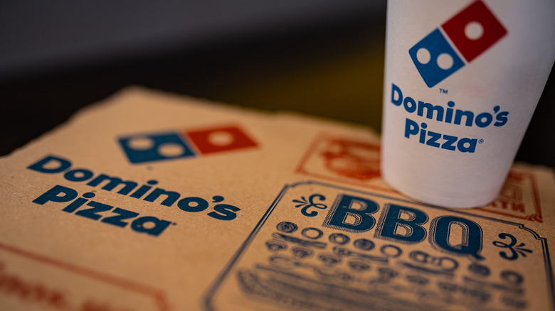 Domino's pizza box and drink