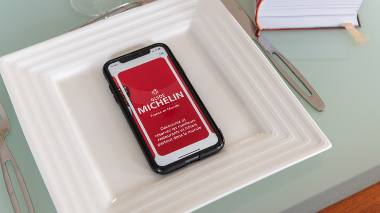 Michelin guide on phone