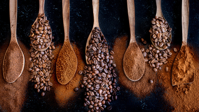 Different types of coffee beans