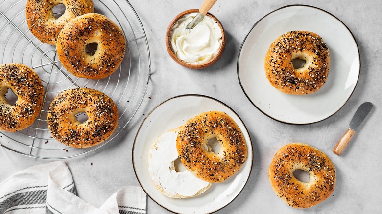 bagels with cream cheese