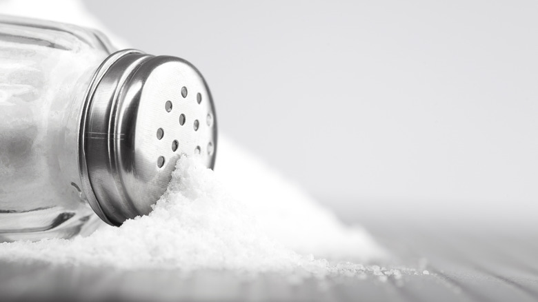 salt shaker on its side