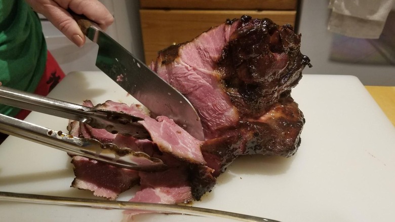 Smoked and glazed picnic ham