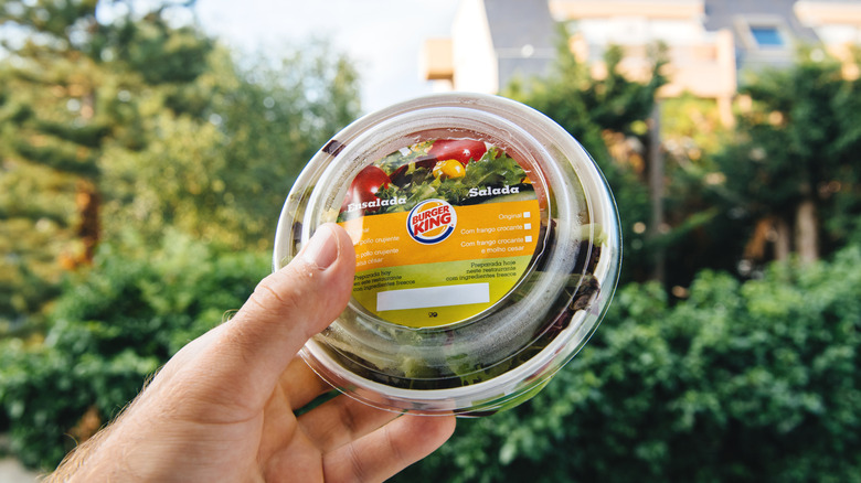 Burger King salad in container