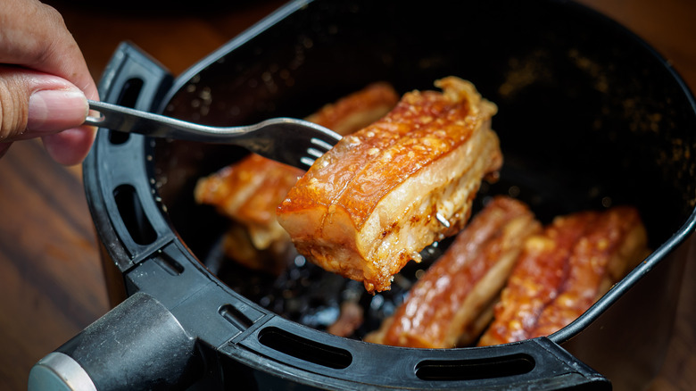 cooking pork in an air fryer
